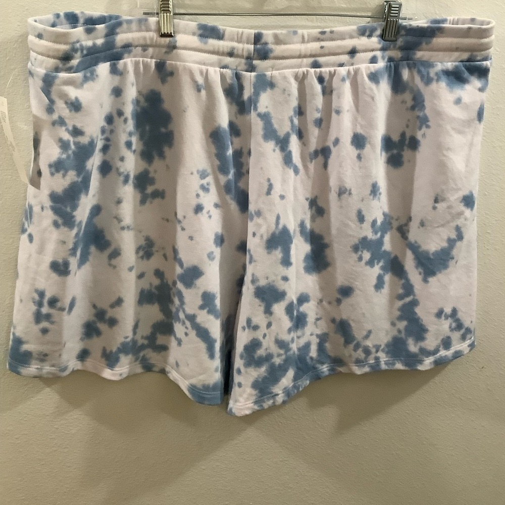 Blue Tie-Dye Women's Shorts - Picture 4 of 4